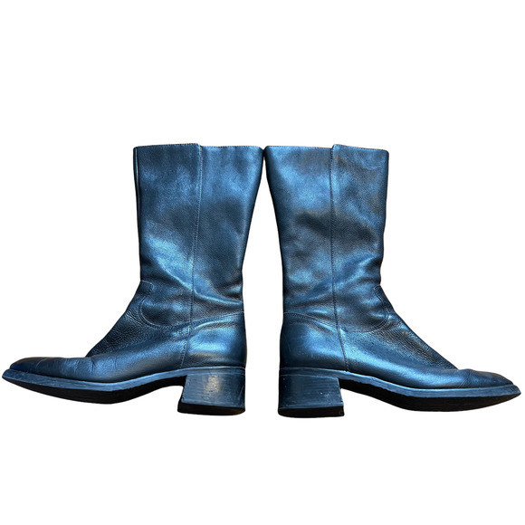 J BRAND Mid Calf Pebbled Leather Upper Casual Low Heel Zip Boots - Picture 7 of 7